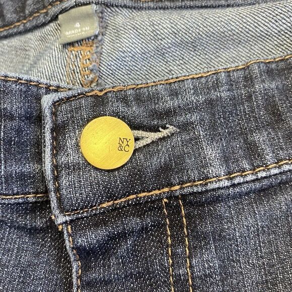 NY&C Womens Slim Slouch Sits at Lower Waist Blue Denim Jeans Size 4 Stretch - Picture 15 of 16